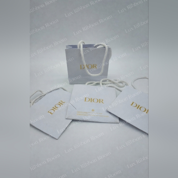 Dior Other - DIOR Small Gift Bags Set 4 White Gold Logo Rope Handles 5.75x5.25x2
